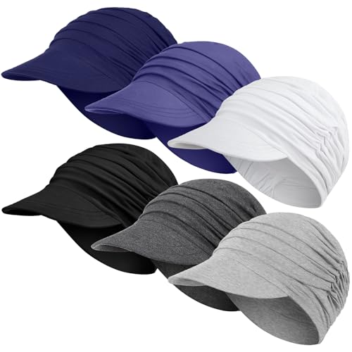 Image of 6 Pcs Chemo Cancer Hat for Women Breathable Bamboo Newsboy Baseball Cap Soft Headwear for Cancer Patient Hair Loss