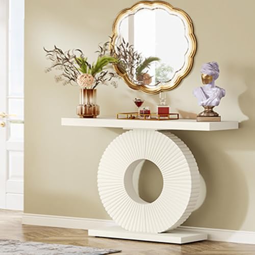 Tribesigns Table console, table d'entrée avec base ronde en forme de fleur et tables de canapé |...