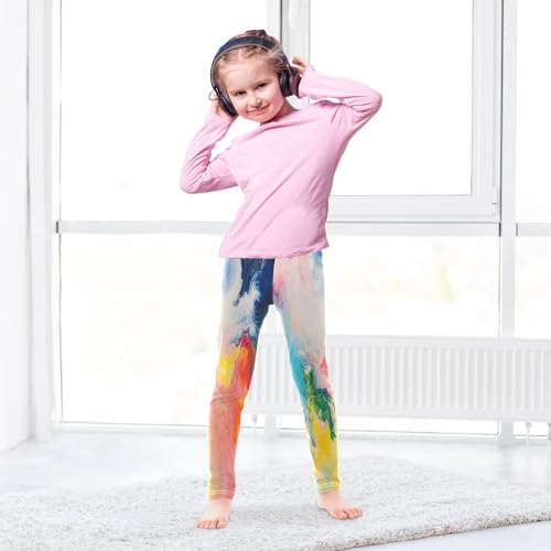 Fluid Style Tie Dye Girls Casual Leggings for Kids Printed Long Pant Bottoms Stretch and Soft4