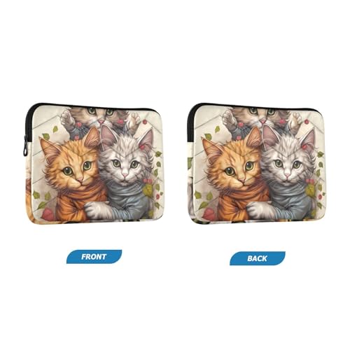 Funda para portátil 13-14 pulgadas con diseño de gatitos impermeable miniatura 2