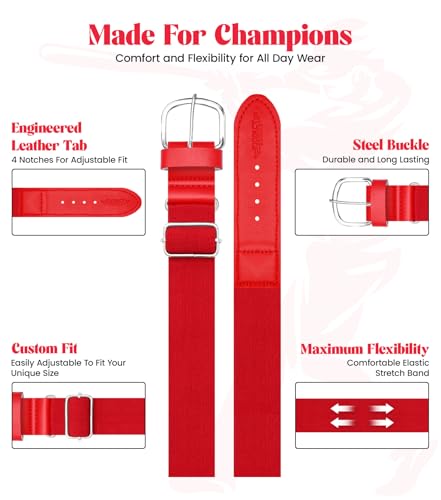 Exxact Sports Youth Baseball Socks and Belt Combo for Boys Girls - Soft, Durable Softball Socks and Belt Youth & Adult Sizes3