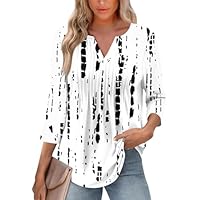 Generico Maglietta Donna Maglietta Personalizzata Maglia a Maniche Tre Quarti Scoperta Scollo a V Sportiva Invernali Tecnica Estive Curvy Elegante Camice Eleganti Maglia Oversize Donna Bianco L