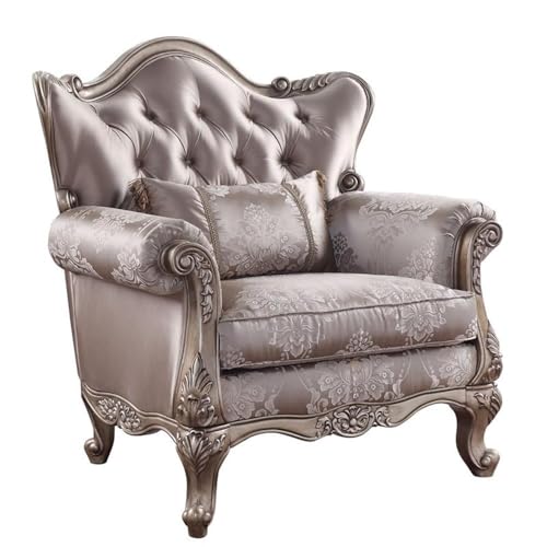 Sillón Tradicional Beige con Tapizado de Tela miniatura 1