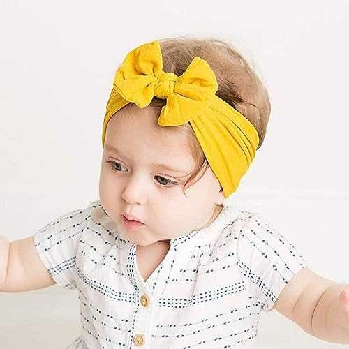 Bandeaux bébé fille nœud nylon serre tête élastique nourrisson lot de 20 - 3