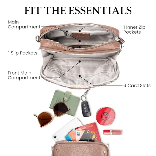 Image of befen Genuine Leather Crossbody Bags for Women, RFID Leather Purses