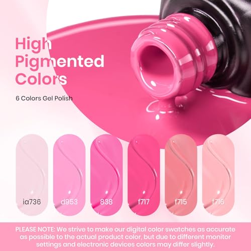 Image of Beetles Pink Gel Polish Set, Pink Melody, 6 Colors Gel Nail Polish Set