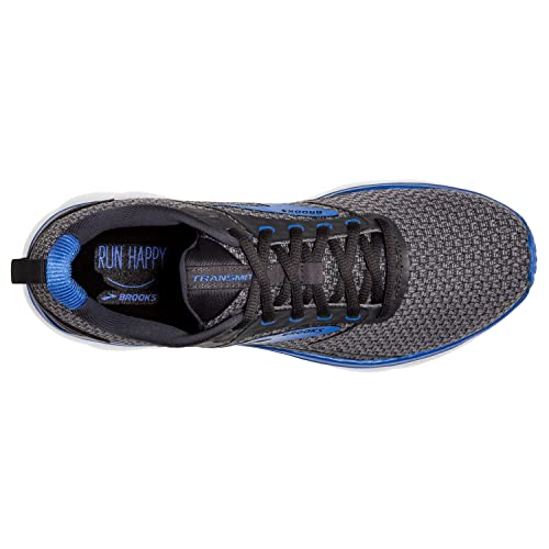 Brooks Brooks Men's Transmit 3 Running Shoe - Ebony/Primer Grey/Blue - 8.5 Medium