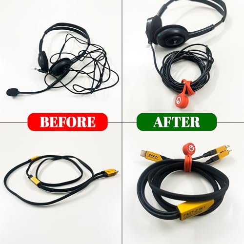 Image of Loki Reusable Silicone Strong Magnetic Cable Ties Magnetic Twist Ties for Bundling and Organizing, Multipurpose Cable Organiser | Set of 4 Colors