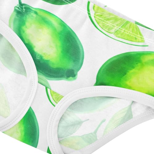 Cotton Toddler Girls Underwear Lemon Watercolor Limes Green Panties Little Girl Personalized Undies Kids Briefs 2t4