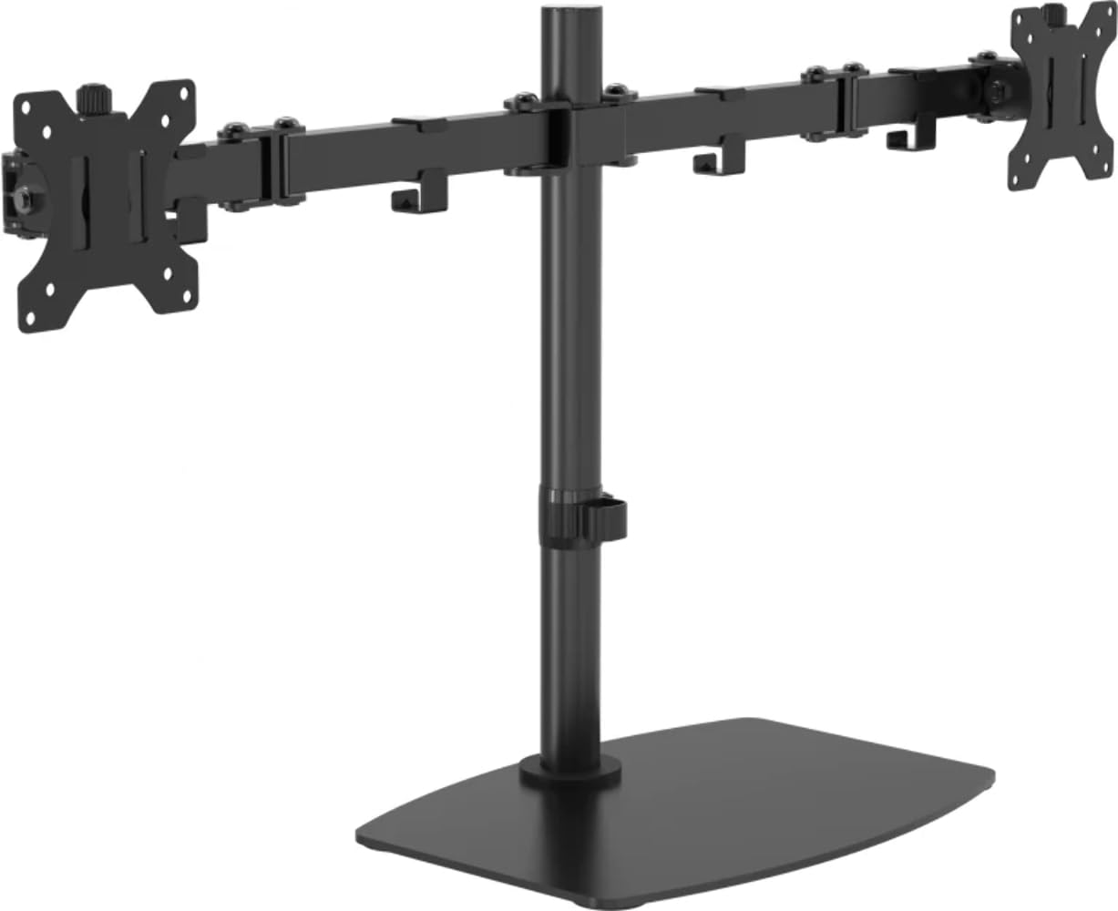 VISIONVFM-DSDB Multimedia Stand Black Flat Panel – Stand for Multimedia Stand, Black, Steel, Flat Panel, 16 kg, 33 cm (13 inches)