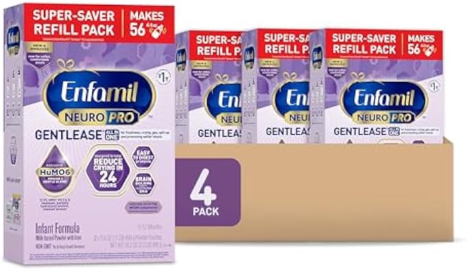 Enfamil NeuroPro Gentlease Baby Formula, Brain Building DHA, HuMO6 Immune Blend, Designed to Reduce Fussiness, Crying, Gas & Spit-up in 24 Hrs, has Prebiotics to Promote Softer Stools, Baby Milk, 35.2