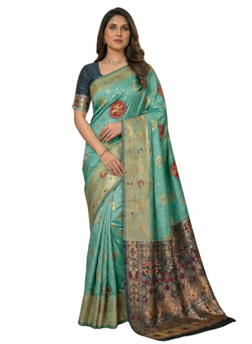 Image of C J Enterprise Women's Pure Soft Silk Saree With Blouse Piece For Wedding (Diamond-Patola)