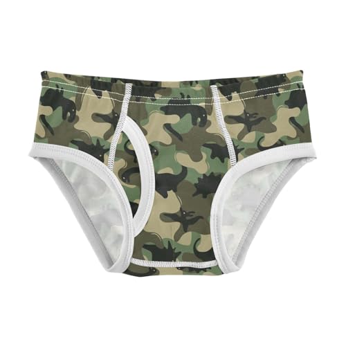 Wusikd Army Dinosaur Boys' Underwear Cotton Camouflage Boys Briefs Soft Toddler Underwear 8Y