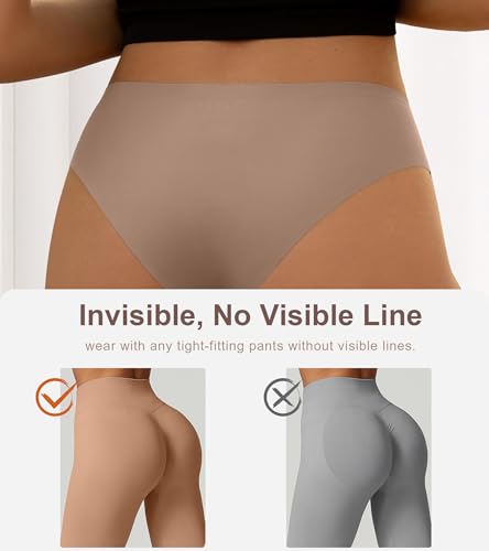 Image of DEANGELMON Seamless Underwear for Women No Show Bikini Panties Comfortable Stretch Invisible Ladies Hipster Briefs