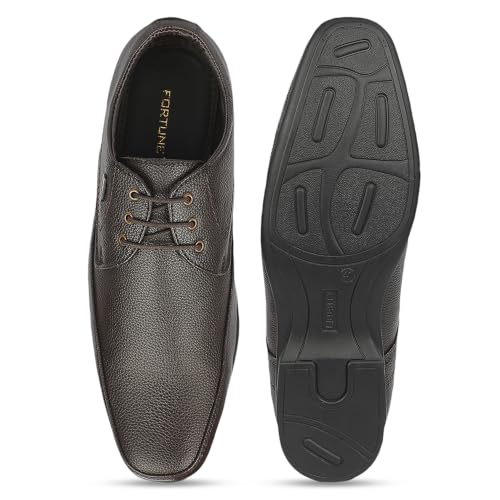 Image of Liberty Fortune H202-01 Black & Brown Formal Lacing Derby Shoes for Men with PVC Sole