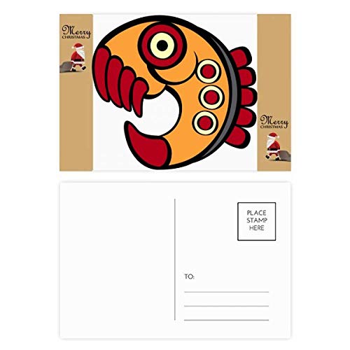Cartes postales de remerciement piranha au design illustré unique