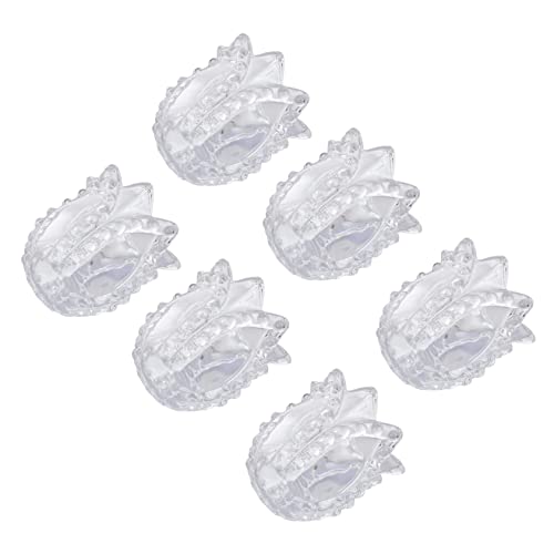 Cabilock 6pcs Flower Candle Cup Desktop Decor Candle Container Glass Candle Cup Transparent Candle Cup Tealight Holder Desktop Adornment Decorative Candle Cup Tealight Cup Candle Holder