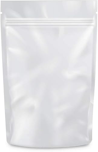 Miniatura 3 de Bolsas Mylar a prueba de olores, 12 onza, color blancotransparente, 100 unidades de 8 x 5 pulgadas de grosor de 0.236 in, bolsas de embalaje -