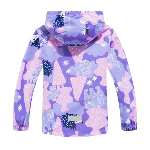 Kids Waterproof Rain Jackets Lightweight Raincoats Fleece Lining Loose Fit Casual Hooded Windbreaker for Boys Girls4