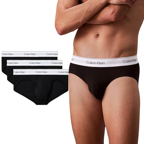 Calvin Klein Homme Lot De 3 Slips Icon Hip, Black/White, M Calvin Klein Homme Lot De 3 Slips Icon Hip, Black/White, M