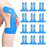 Flintronic 12PCS Precut Kinesiology Tape, Elastic Waterproof Sports Tapes, Breathable Knee Tapes for Knee Pain, Provide Support and Stability to Muscle, for Knees Shoulders Ankles Wrists