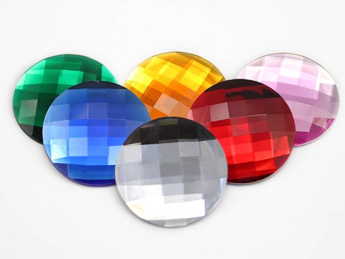 Kraftgenius Allstarco 60Mm Extra Large Flat Back Round Acrylic Rhinestones Plastic Circle Gems For Costume Making Cosplay Jewels Pro Grade Embelishments - 2 Pieces (Pink H112) #TOP1