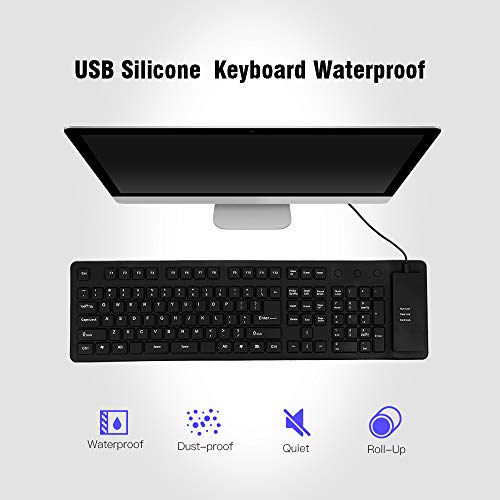 Clavier pliable flexible en silicone USB étanche ordinateur bureau - 6