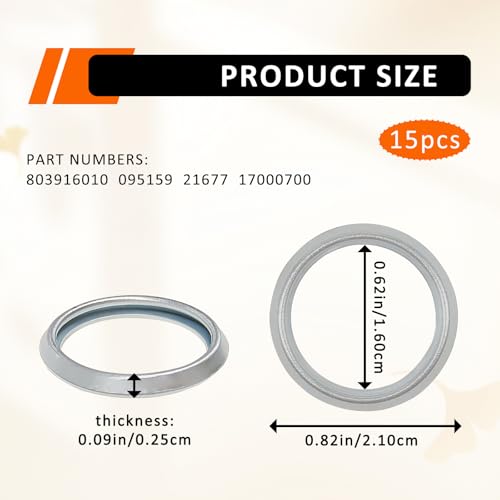 Image of 15PCS M16 Transmission Fluid and Oil Drain Plug Crush, 16mm Crush Washer Oil Drain Plug Part # PN 803916010 for Subaru 2010-2022 Ascent BRZ Crosstrek Outback WRX Forester Impreza Legacy