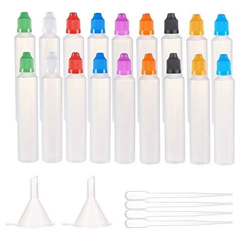 BENECREAT 18PCS 60ml Plastikflasche aus drückbarer Flüssigkeit Transparente PET-Tropfflasche Cover