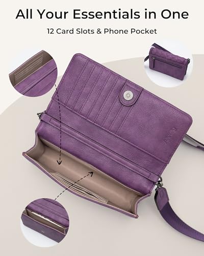 Image of Alldaily Quilted Small Crossbody Bag for Women, Wallet Purse with Card Slots & Phone Holder