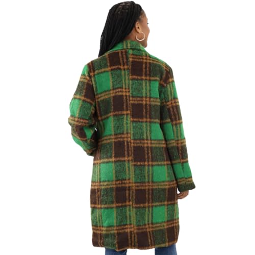 StyleMe Designs Womens Classic Fuzzy Mohair-Like Plaid Coat4