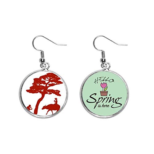Pendientes de primavera ligeros de la cultura china antialérgicos con silueta de árbol