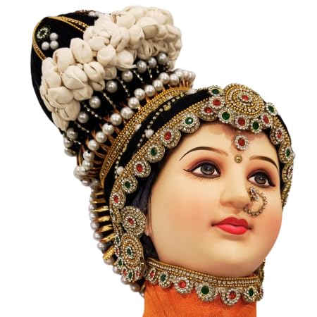 Image of SRI YAGNAA - POP Ammavari Face with Right Side Koppu | Decorative Lakshmi Face | Varalakshmi Face for Sravanamasam Pooja | Laxmi Face
