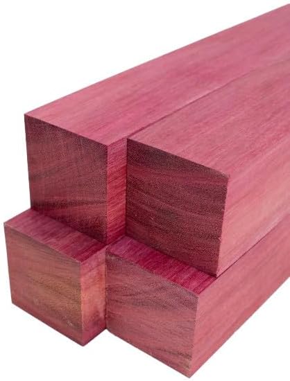 Barrington Hardwoods Purpleheart Lumber Square Turning Blanks - 2" x 2" (4 Pieces) (2" x 2" x 24")
