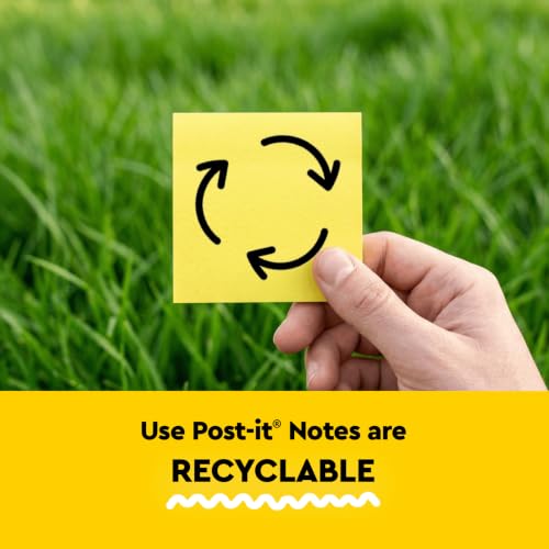 Image of 3M Post-it Yellow Sticky Notes| 2x100 Sheets | 2 Pads | 3 inch X 3 inch | Notes, Reminders, Study, School and organizing | Canary Yellow
