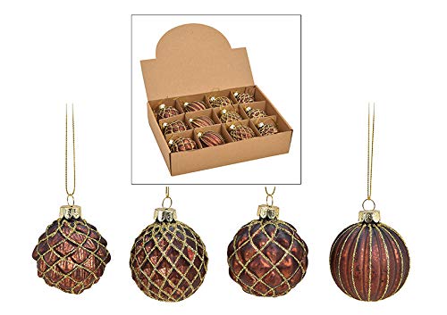 12 Weihnachtskugeln aus Glas – Ø 6 cm – Christbaumkugeln Set – Glaskugeln für Weihnachtsbaum – edle Tannenbaum Deko – klassisch, modern & elegant – Weihnachtsdeko Baumkugeln