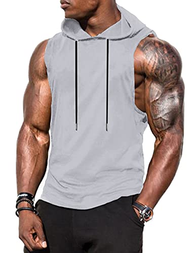 Babioboa Herren Gym Hoodie Muskelshirt Training Tanktop Pullover mit Kapuze...