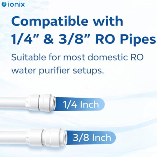 Image of IONIX SS 304 Stainless Steel RO Faucet Tap | 1 /2 Inch Thread | Compatible with 1 /4 inch & 3 /8 inch RO Pipes | Rust-Proof Undersink /Cabinet Water Purifier Tap
