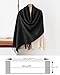 Bawnhaw Black Large Scarf Pashmina Shawl for Women, Fall Winter Soft Cashmere-Feel Fringe Wrap Fashion Accessories for Wedding Bridal Evening Dresses