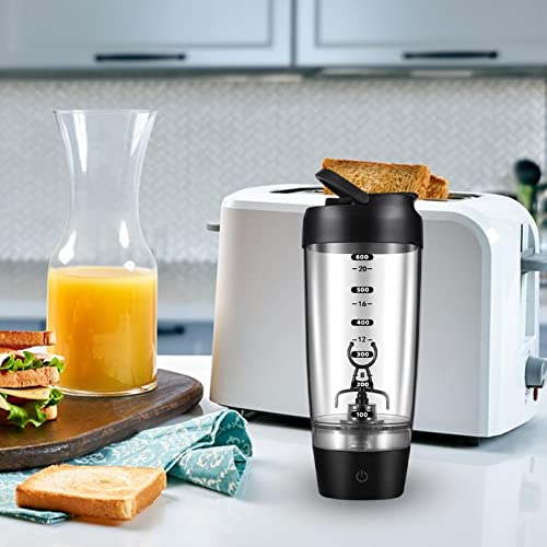 Shaker de protéines électrique portable de 591 ml pour mélanges de protéines, sport, fitness (noir)