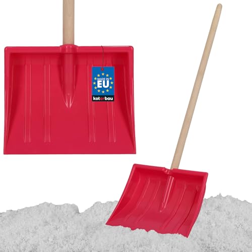 KOTARBAU Schneeschaufel für Kinder - 25 x 20 cm - Schnee Schaufel mit Holzstiel - 82 cm - Kinderschaufel - Leicht & Sicher - Schneeschieber - Klein - Rosa