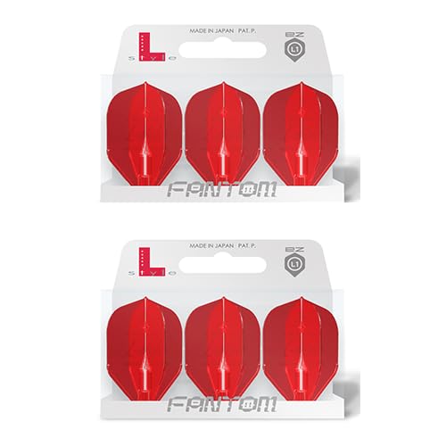 L-style L1 Standard Dart Flights – EZ Fantom – Red – 2 Sets (6 Flights) – Pre-Molded — image 1