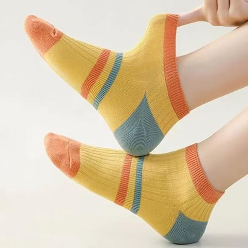 5 Pairs Of Women's Striped Short Summer Thin Low-Top Comfortable Breathable Socks3