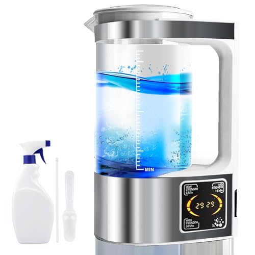 Hypochlorous Acid & Sodium Hypochlorous Solution Generator 2000ML Capacity Portable Electrolyzed NaCl Water System Making Generate HClO Machine for Home Kitchen School Restaurant Bathroom Cleaning