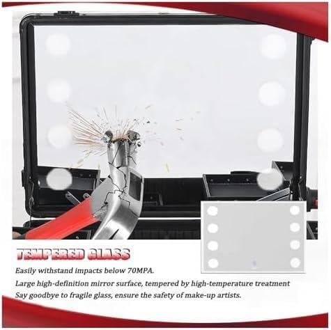 Miniatura 2 de Maletín De Maquillaje Con Ruedas, Maletín De Viaje Grande Con Luces Led, Organizador De Maquillaje Profesional Con Ruedas Y Soportes para