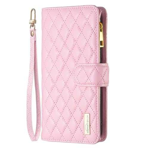 Étui portefeuille iPhone 16 rose pour libérer vos mains lors du shopping