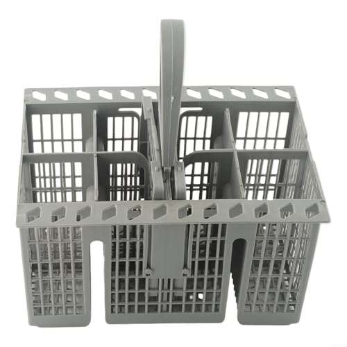 Cesta para cubiertos para lavavajillas compatible con, plástico gris, mango redondo extraíble, apto para modelo C00257140