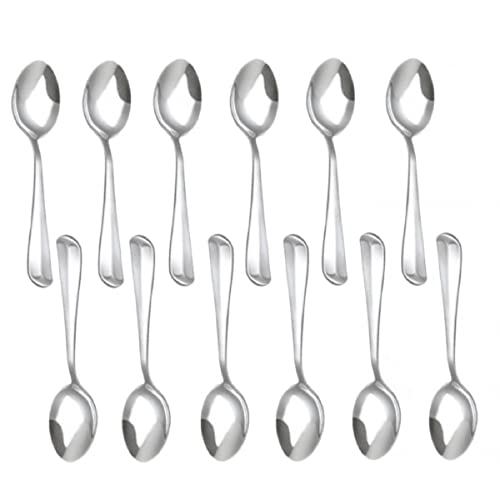 TrueCraftware- Dakota Stainless Steel Teaspoon Set of 12- Stainless Steel Flatware Cutlery Kitchen Tableware for Home Restaurant for Stirring Coffee Dessert Cake Ice Cream Cappuccino