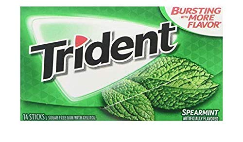Image of Trident Pack of 5 (Spearmint Watermelon Strawberry Original Bubblegum)