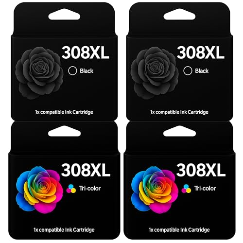 Cartouches d'encre HP 308 XL noir compatibles imprimante HP Envy 6520 6530